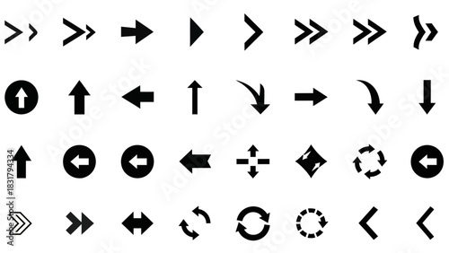Versatile Collection of Arrow Vector Icons for UI Design