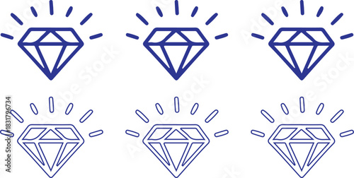  diamond bule icons set logo design illustration