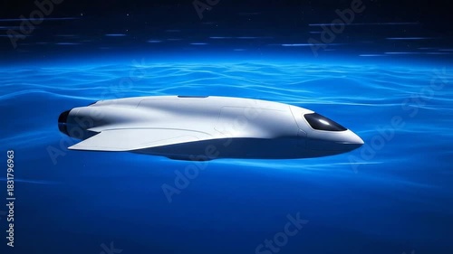 Wallpaper Mural Futuristic White Hypersonic Aircraft Soaring Through Blue Space. Torontodigital.ca