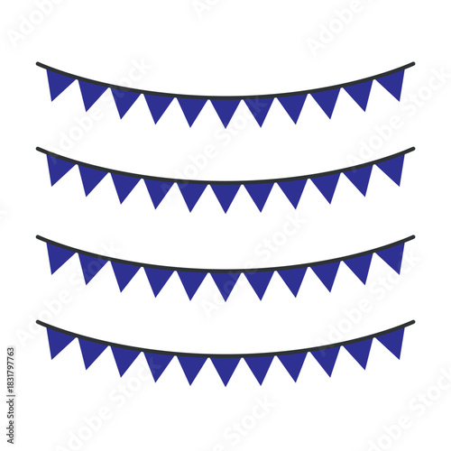 blue flag ribbon vector illustration