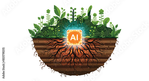 Artificial Intelligence at the Core of Nature and Growth, Generative AI.