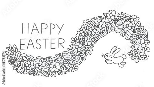 Abstract flowing black and white dynamic composition with vibrant color accents and geometric elements suitable for modern graphic design projects