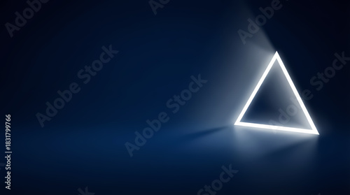 Abstract minimalist background with triangular glowing light
