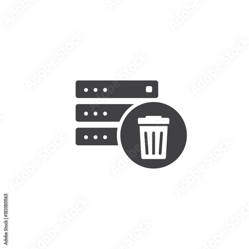 vector flat icon design of server data dumped or trash data.