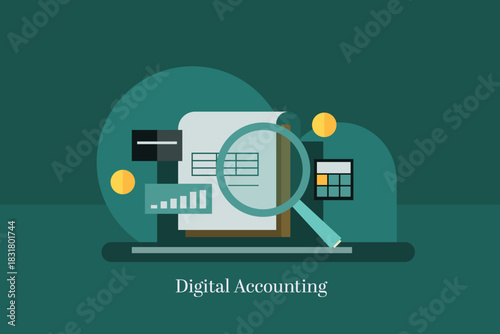 Businesses are using accounting software to manage and calculate financial transaction during company audit. 