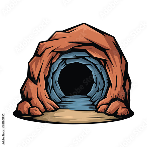 A mysterious cave entrance beckons with its rocky facade and promise of hidden depths.