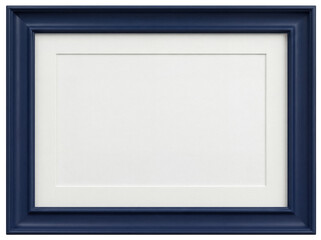Elegant navy blue picture frame PNG isolated on transparent background, classic photo frame for displaying artwork and family portraits