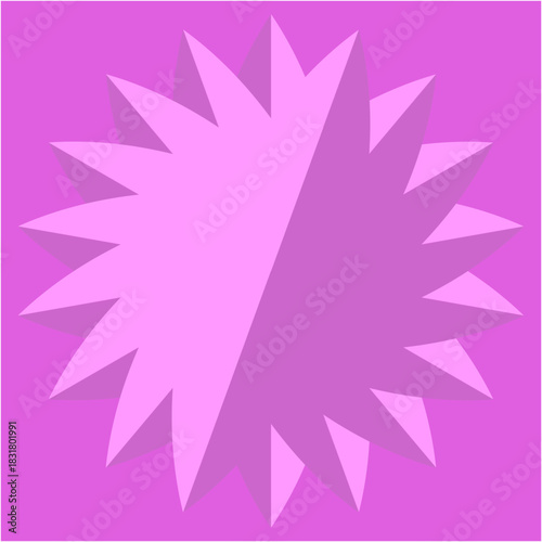 A layered burst of sharp pink petals expands outward in crystalline symmetry, forming a glowing abstract flower of vibrant geometric energy.