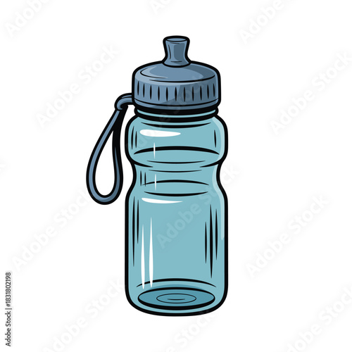 Stylish reusable light-blue water bottle. Stay hydrated in style. Good for the environment!