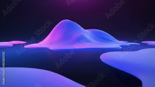 Wallpaper Mural Abstract Fluid Forms Glowing With Neon Colors In Dark Space. Torontodigital.ca