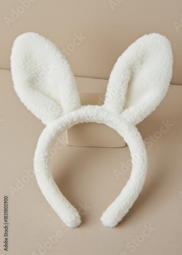 Fluffy White Bunny Ear Headband