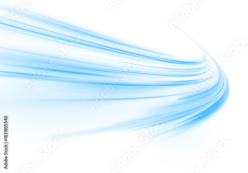 PNG neon curved lines twist and flow with motion. Bright cyan streaks and glowing trails create dynamic speed lines. Vector light ribbons overlap with swirling motion blur. 
