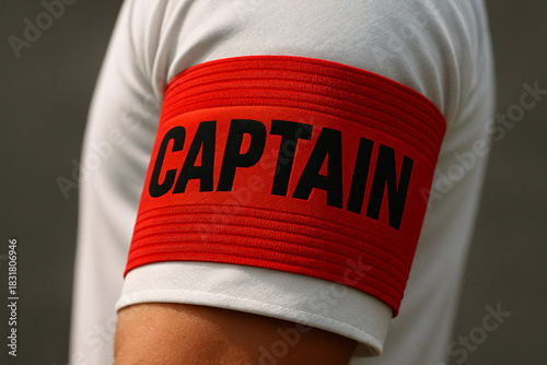 Red captain armband on player’s arm