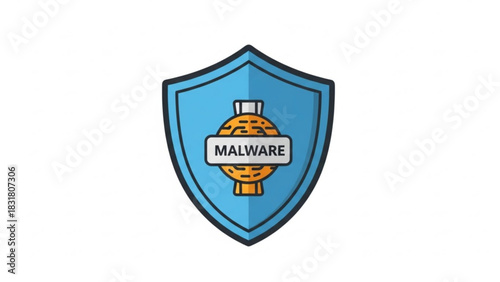 Malware protection shield for cybersecurity and antivirus software to secure data and prevent threats online