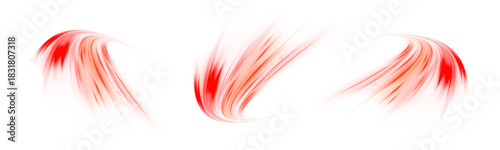 PNG curved neon lines twist and flow with motion across a dark background. Bright cyan streaks and glowing trails highlight speed and energy. Vector light lines overlap with dynamic motion blur.