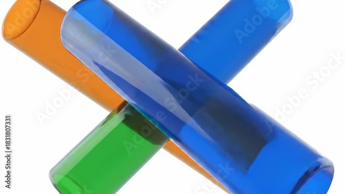 Wallpaper Mural Colorful Blue Green and Orange Glass Tubes Intersecting Abstractly. Torontodigital.ca