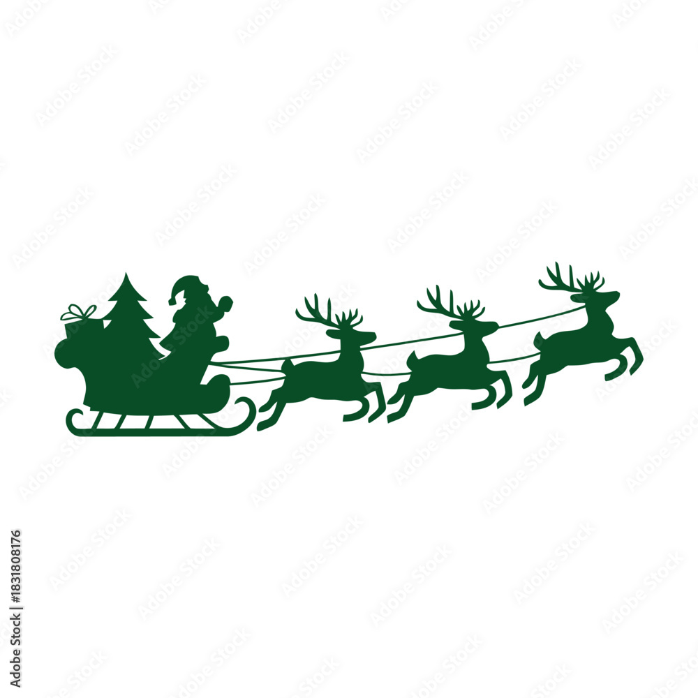 Obraz premium Merry christmas silhouette logo vector line art logo design