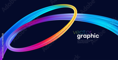 Vibrant Color Swirl; Abstract Curve and Loop Ribbons For Branding. Modern Design, vector illustration background