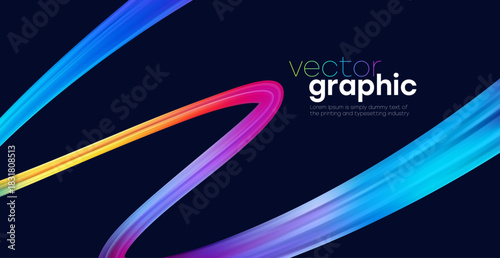 Colorful Arch Shapes In Dark Blue Background Vector Illustration Background