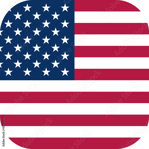 America, USA Flag Rounded S...