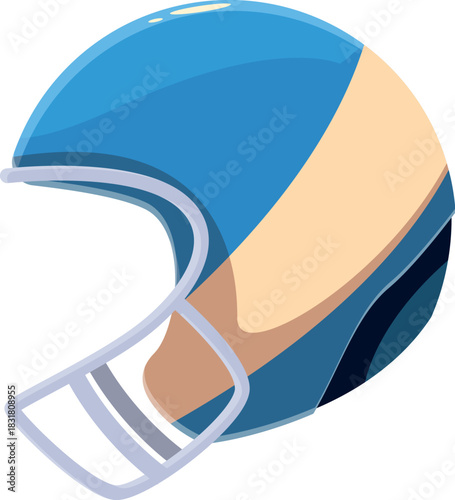 Football helmet ensuring player safety during gameplay