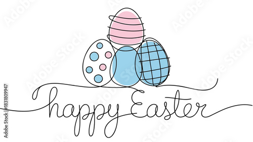 Abstract continuous line drawing of three stylized stars in vibrant cmyk colors on a white background