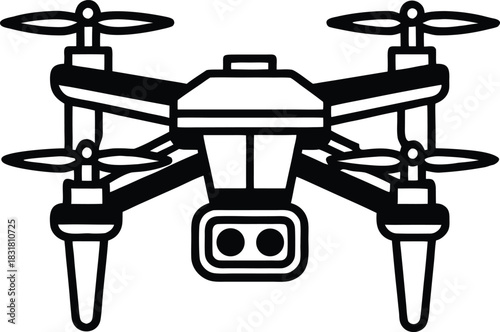 Sleek drone icon designed for modern aerial photography and videography projects, ideal for tech startups, innovative businesses, and cutting-edge surveillance solutions