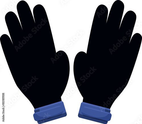Black gloves provide hand protection, warmth, and safety in various settings