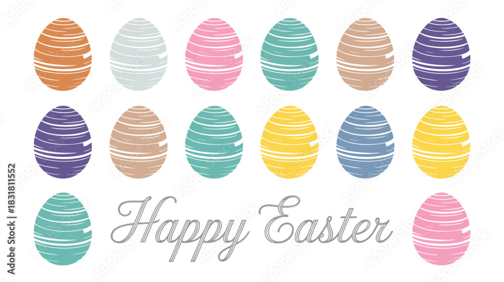 Fototapeta premium A repeating grid of eggs with a sophisticated metallic finish presented in a clean modern design