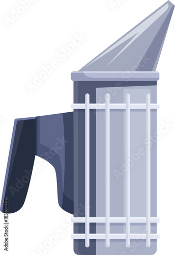 Bee smoker blowing smoke used by beekeepers to calm bees during honey harvest