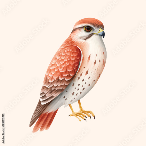 Majestic Kestrel Falcon Bird Illustration