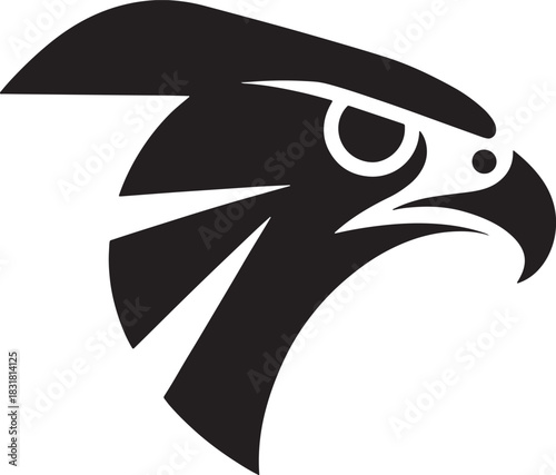 Eagle head vector illustration with aquatic animals elements