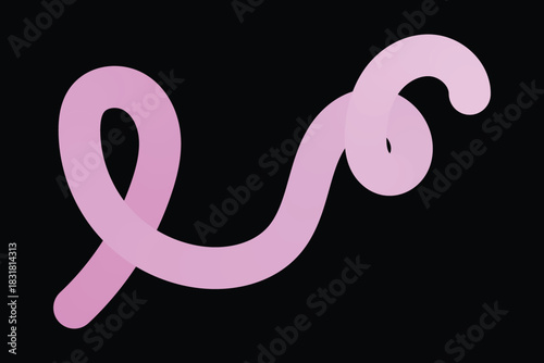 Flowing pink gradient ribbon twisting smoothly across a dark background