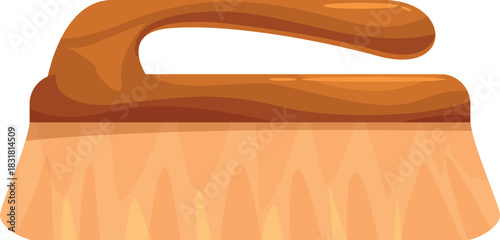 Cleaning brush with wooden handle and soft bristles, ideal for removing dust and dirt from various surfaces