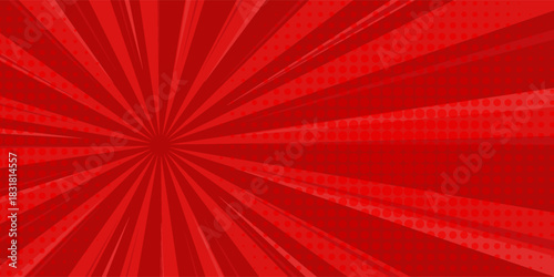 Comic background with red color vector