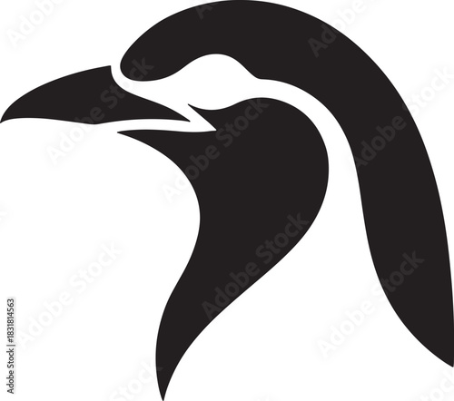 Abstract vector illustration of a bird and swan silhouette