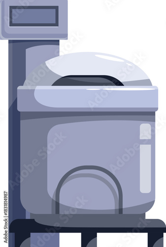 Industrial dough mixer preparing dough for baking, ensuring consistent quality and efficient production in professional bakery