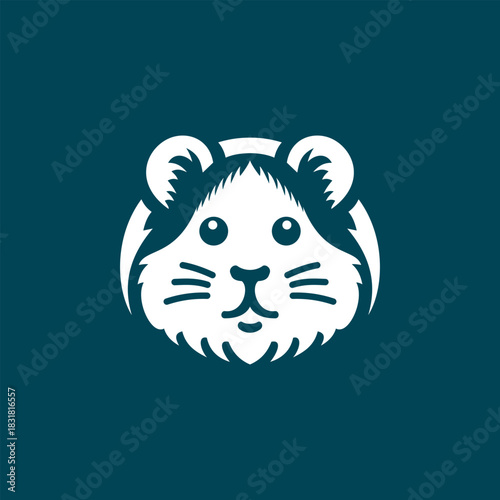A cute stylized hamster face with rounded ears, bright expressive eyes, and detailed fur accents
