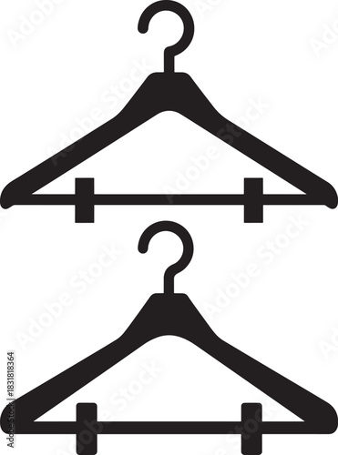 Two black clothes hangers silhouette