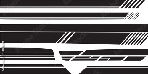 Dynamic racing stripes and speed lines vector graphic elements for auto wrap and decals