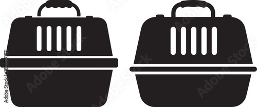Two pet carrier silhouettes