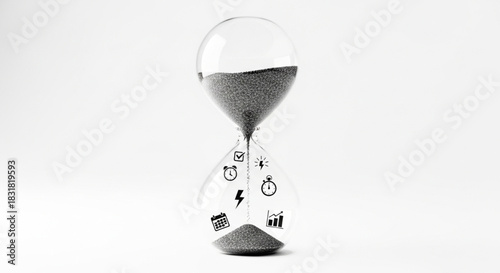 hourglass on white background