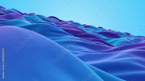 Wallpaper Mural Abstract Blue and Purple Wavy Surface Background with Gradient Color. Torontodigital.ca