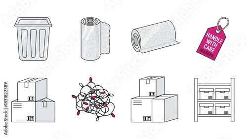 Christmas Winter Vector Set Icon Collection for Logistics and Shipping Needs