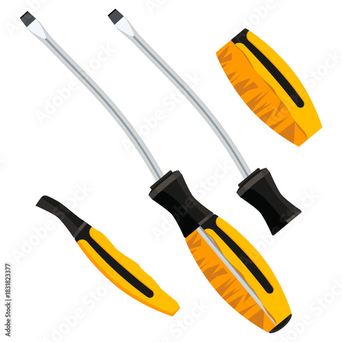an old broken screwdriver vector.