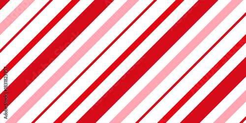 Candy cane Christmas background, peppermint diagonal stripes print seamless patternPrint