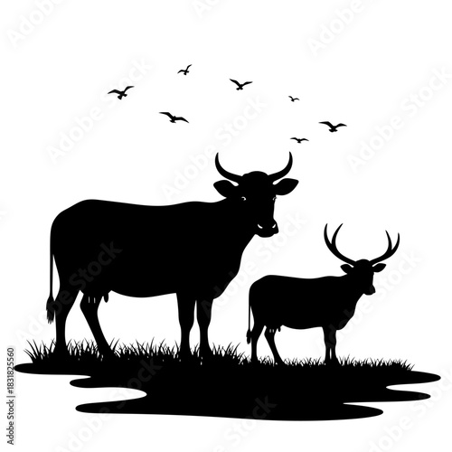 deer silhouette vector illustration