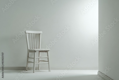 Minimalist White Chair in Empty Room