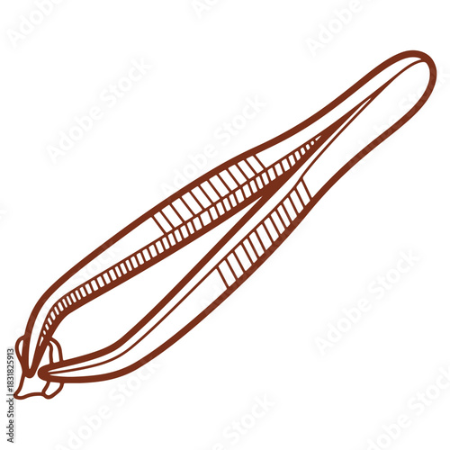 Illustration of tweezers perfect for beauty and medical use with a clean design for various applications