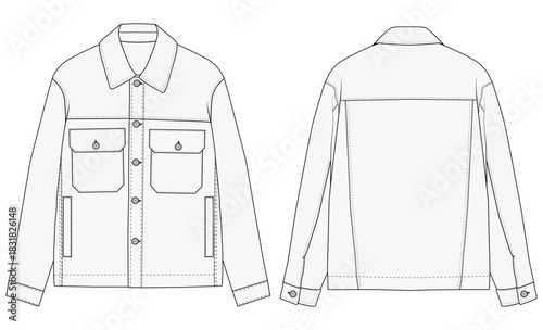 Man Shirt Jacket vector illustration design